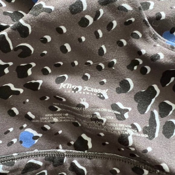 betsy johnson blue and grey leopard polkadot sports bra - size xl - Picture 4 of 4